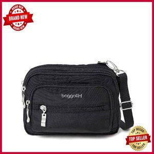 Triple Zip Small Crossbody Bag Lightweight Convertible Fanny Pack Belt Bag